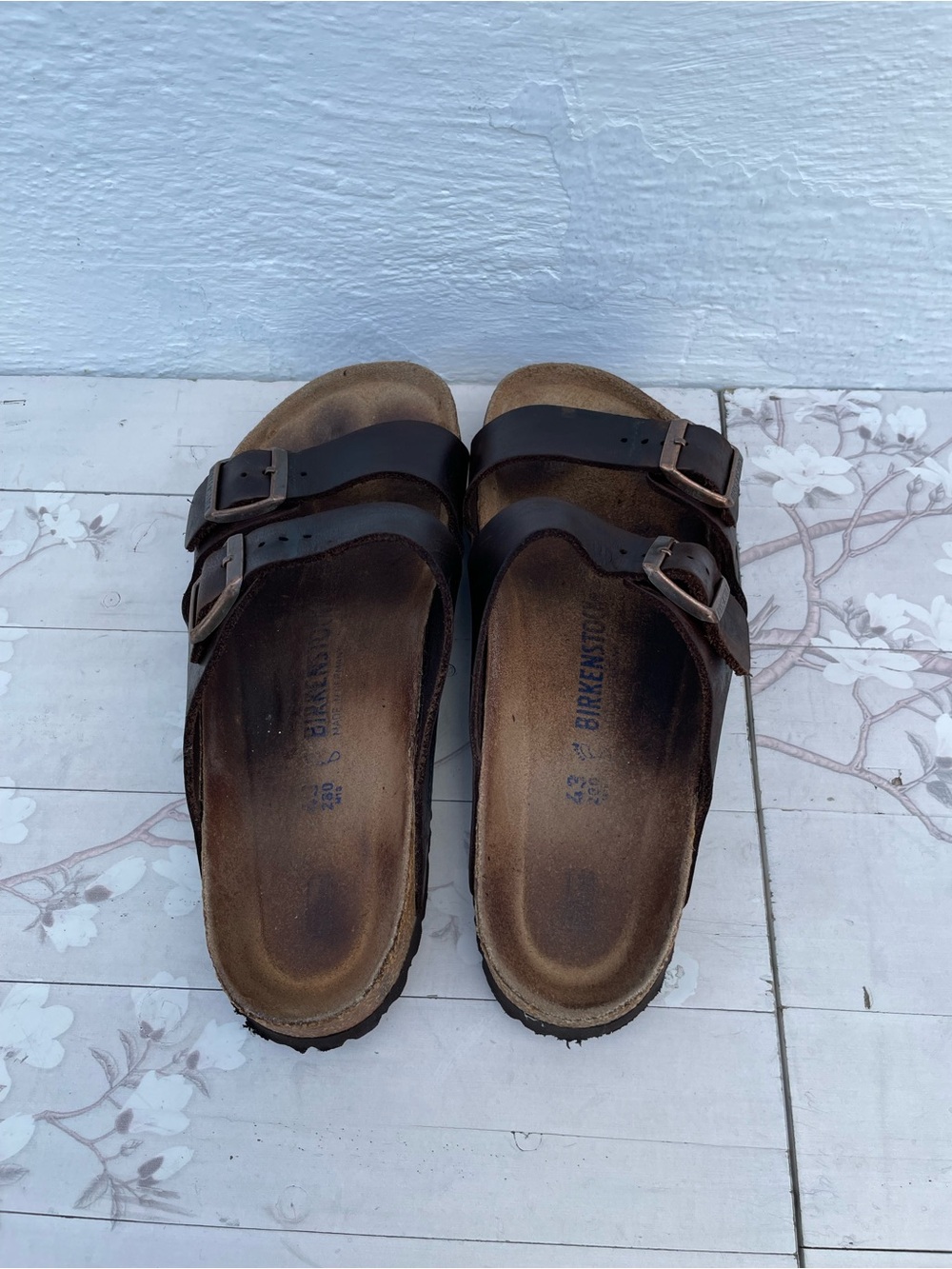 Birkenstock Men's Double-Strap Black Leather Slide Sandals - Picture 8 of 10